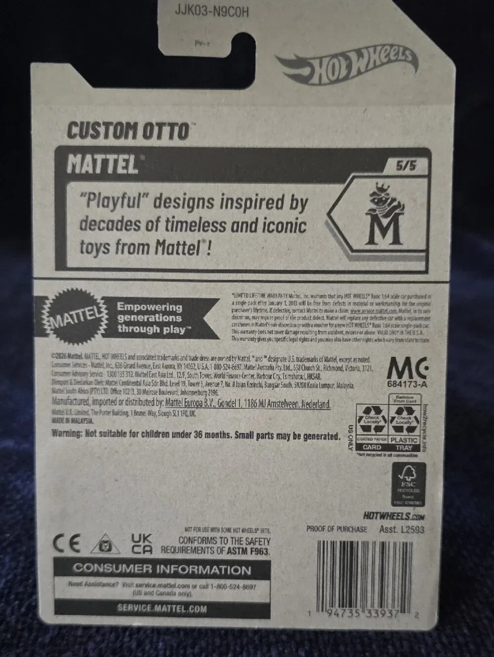Mattel Hot Wheels Custom Otto - Metallic Blue with Red Accents